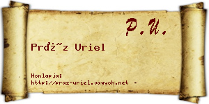 Práz Uriel névjegykártya